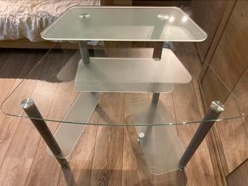 Bureau PC en verre, Enlèvement, Utilisé, Bureau