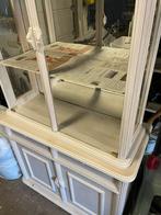 Service kast met spiegel en glasplaten incl oval salon tafel, Antiek en Kunst, Ophalen