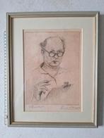 Originele ets van Geo Langie "Zelfportret", Ophalen of Verzenden