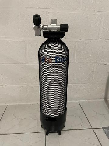 Duikfles dubbele kraan 10 liter 230bar, Watersport en Boten, Duiken, Ophalen, Zo goed als nieuw, Duikfles
