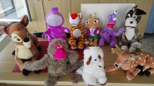 Knuffels 8 - beer, aap, ree, hond, tijger, hert Bambi, paars, Kinderen en Baby's, Speelgoed | Knuffels en Pluche, Gebruikt, Beer