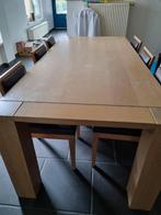 Tafel met 8 stoelen lederen zitting en dressoir, Huis en Inrichting, Ophalen, Gebruikt