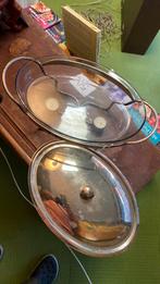 Warmhouder schaal met zilveren deksel, Huis en Inrichting, Ophalen, Zo goed als nieuw