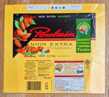 Tintin emballage chocolat Poulain 1996 noir extra amandes beschikbaar voor biedingen