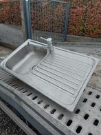 afwasbak inbouw met kraan, Doe-het-zelf en Bouw, Ophalen, Gebruikt, Inox, Kraan