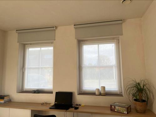 3 elektrische rolgordijnen, Huis en Inrichting, Stoffering | Gordijnen en Lamellen, Zo goed als nieuw, Beige, Ophalen