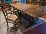 Antieke eiken tafel met 5 stoelen, Antiek en Kunst, Antiek | Meubels | Tafels, Ophalen