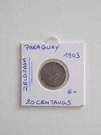 Paraguay 20 centavos 1903 zeldzaam geres leo, Postzegels en Munten, Munten | Amerika, Ophalen of Verzenden