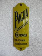 EMAILLE DEURPOST BORDJE"PACHA CHICOREI"UIT 1939, Verzamelen, Merken en Reclamevoorwerpen, Verzenden, Zo goed als nieuw, Reclamebord