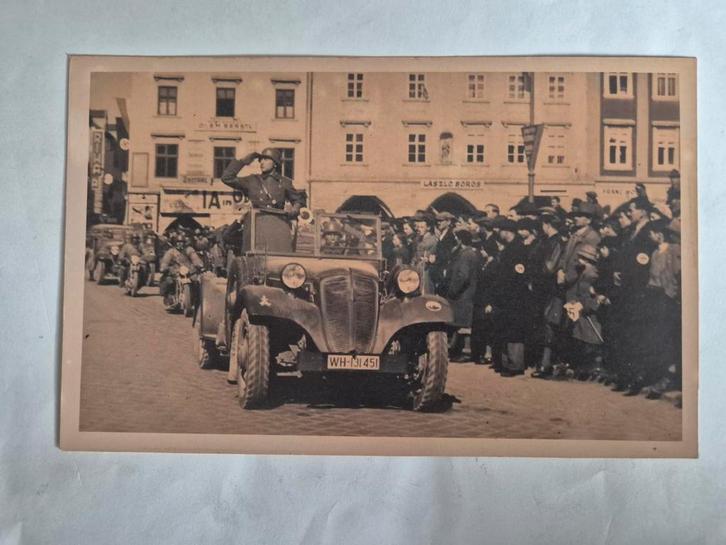 Foto intocht Duitse troepen Wenen 1938 met stempel, Verzamelen, Militaria | Tweede Wereldoorlog, Ophalen of Verzenden