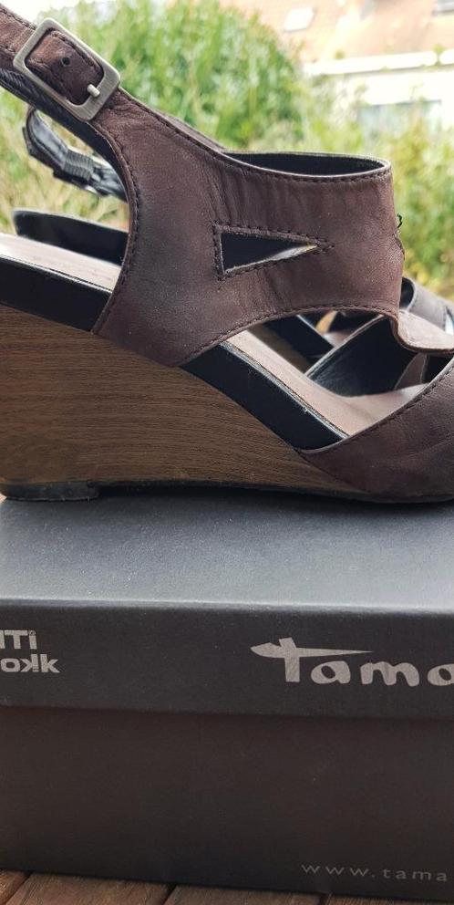 Modieuze sandalen met sleehak Tamaris maat 39, Kleding | Dames, Schoenen, Zo goed als nieuw, Sandalen of Muiltjes, Bruin, Ophalen of Verzenden