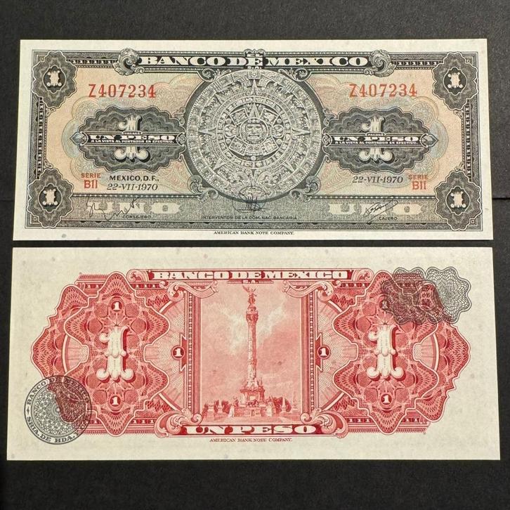 Mexico - 1 Pesos 1970 - P 59I - UNC - 1056(2), Postzegels en Munten, Bankbiljetten | Amerika, Los biljet, Zuid-Amerika, Ophalen of Verzenden