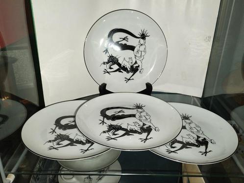 kuifje axis paris 1994 : 4 dessert bordjes 19,5 CM., Verzamelen, Stripfiguren, Zo goed als nieuw, Gebruiksvoorwerp, Kuifje, Ophalen of Verzenden