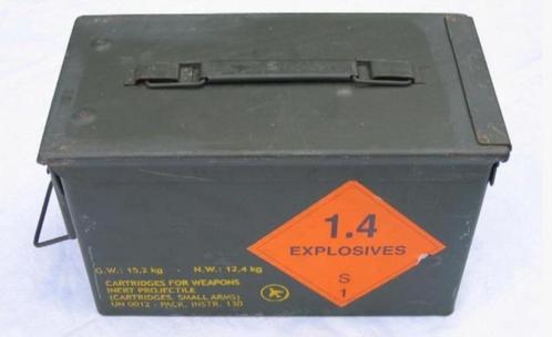 Metalen munitiekoffers Cal .50, Verzamelen, Militaria | Algemeen, Landmacht, Overige typen, Ophalen of Verzenden