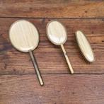 Vintage set spiegel met 2 borstels, Ophalen of Verzenden
