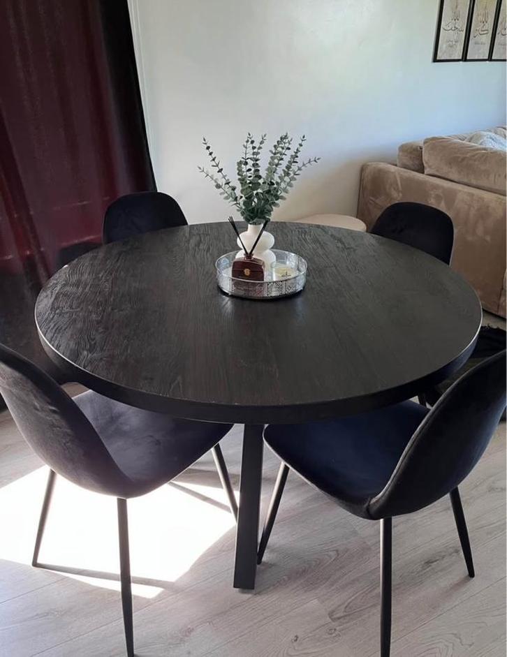 Eettafel met 4 stoelen, Maison & Meubles, Tables | Tables à manger, Utilisé, Enlèvement