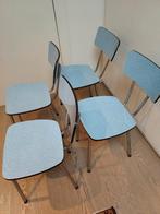 Vintage stoelen 4 stuks, Huis en Inrichting, Stoelen, Ophalen, Gebruikt, Blauw, Vintage