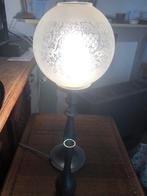 Lampe en étain avec verre soufflé travaillé, Comme neuf, 50 à 75 cm, Autres matériaux