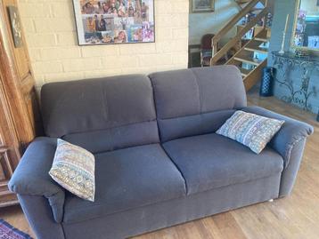 canape 2 places tissu gris beschikbaar voor biedingen