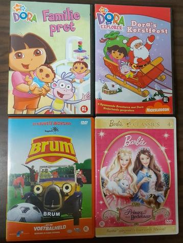 4 Dvd’s : Barbie / Dora / Brum beschikbaar voor biedingen