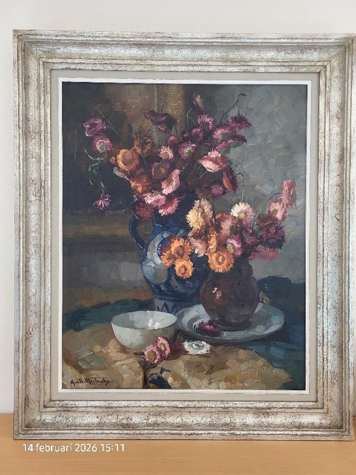 Guillaume Michiels – Stilleven met bloemen, Antiek en Kunst, Kunst | Schilderijen | Klassiek, Ophalen