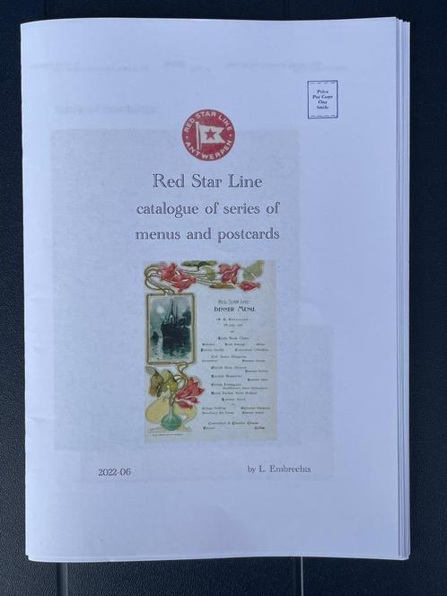 Red Star Line cataloog met postkaarten/menukaarten ed.2022, Collections, Marine, Neuf, Enlèvement ou Envoi