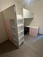 Hoogslaper met kast en bureau, Huis en Inrichting, Ophalen, Zo goed als nieuw, 90 cm, Hoogslaper