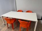 Verrijdbare vergadertafel wit 200 x 100, Ophalen of Verzenden, In hoogte verstelbaar