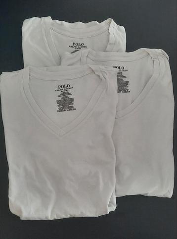 3x T-shirt Polo Ralph Lauren - Maat M - wit - korte mouwen  beschikbaar voor biedingen