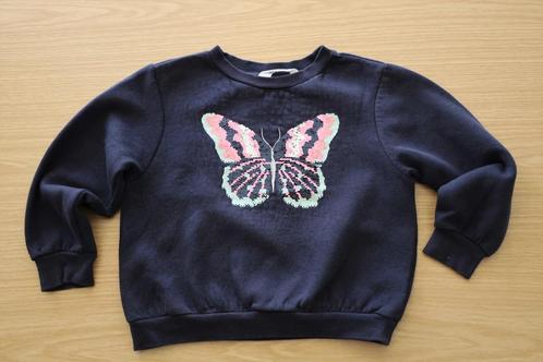 Sweater met mooie vlinder in pailletten – H&M – maat 110/116, Kinderen en Baby's, Kinderkleding | Maat 110, Zo goed als nieuw