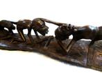 Afrikaans decor volkskunstobject beeld met houtsnijwerk 80cm, Ophalen of Verzenden