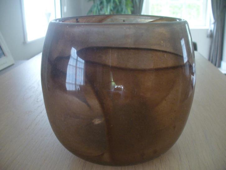 Gekleurd glazen bloempotje of kaarsenhouder, Tuin en Terras, Bloempotten, Ophalen