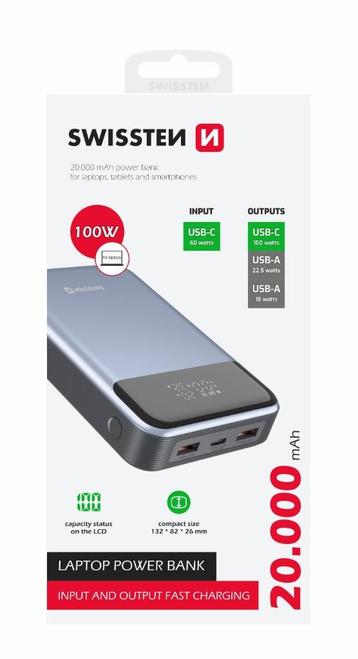 Swissten 20.000 Power Delivery Powerbank (100W) beschikbaar voor biedingen