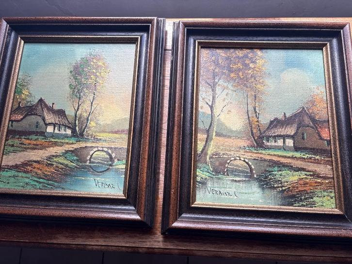 Schilderijen op doek van Luc Verbist, Antiek en Kunst, Kunst | Schilderijen | Klassiek, Ophalen of Verzenden