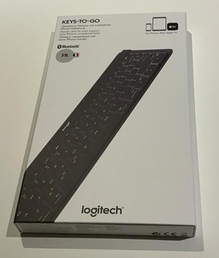 Logitech Keys-To-Go, Computers en Software, Toetsenborden, Zo goed als nieuw, Azerty, Draadloos, Ergonomisch, Ophalen