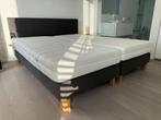 King 2 persoonsbed, hoofdeinde, 2x (box-spring + matras), Huis en Inrichting, Slaapkamer | Bedden, Ophalen, Gebruikt, 210 cm, Tweepersoons