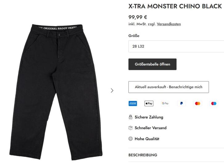 Broek heren Homeboy, mt. 28/30 - nieuw in verpakking, Kleding | Heren, Broeken en Pantalons, Nieuw, Zwart, Ophalen of Verzenden