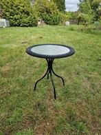 Ronde tuintafel met glasplaat, Ophalen, Zo goed als nieuw, Rond