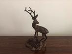 Metalen Beeld hert ree bambi met jong metaal, Antiek en Kunst, Ophalen of Verzenden
