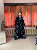 Marokkaanse Caftan in Zwarte Tlija-fluweel met Bloemenmotief, Ophalen of Verzenden, Maat 38/40 (M)