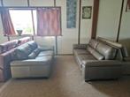 TAUPE BUFFELLEDER SALON 3 EN 2 ZIT, Huis en Inrichting, Ophalen, Gebruikt, Leer