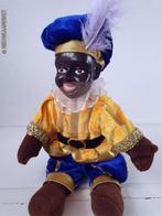 Authentieke etalage zwarte Piet pop - 25cm, donkergeel/blauw, Diversen, Sinterklaas, Verzenden