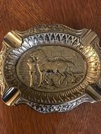 Vintage koperen asbak met landelijk tafereel 'paard en kar', Ophalen of Verzenden, Koper
