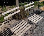 Twee retro tuinstoeltjes - verfwerk te herstellen, Tuin en Terras, Ophalen, Gebruikt, Hout