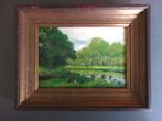 Schilderij "Landschap met rivier" Lucien Boschmans, Ophalen of Verzenden