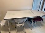 keukentafel en 4 stoelen, Huis en Inrichting, Tafels | Eettafels, Ophalen, Kunststof, Gebruikt, Vijf personen of meer