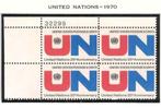 USA 1970 - 25th Anniversary United Nations -pane of 4 - MNH*, Timbres & Monnaies, Timbres | Amérique, Envoi, Non oblitéré, Amérique du Nord