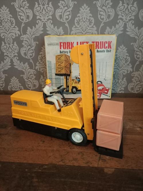 Draad Besturing: Vork Heftruck/ Hercules/ Batterij/ jaren 60, Antiek en Kunst, Antiek | Speelgoed, Verzenden