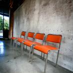 Ensemble de 4 chaises/chaises de cuisine orange vintage, Enlèvement ou Envoi