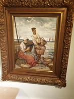 Beau panneau ancien 77 x67 cm complet avec cadre, Antiquités & Art, Enlèvement